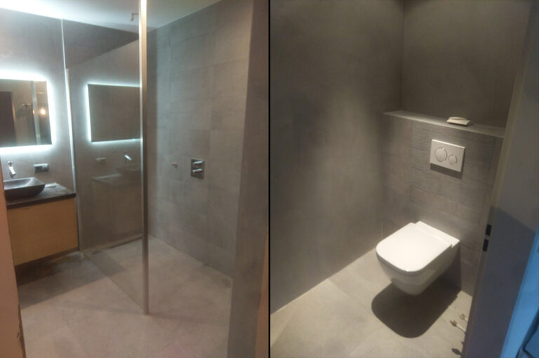 Luxe badkamer verbouwing met betoncire