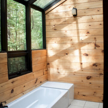Mooie badkamer met hout